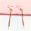 Purple Gold Earrings Rose Gold Plated Color Gold Hollow Flower Snake Bone Fringed Fashion Ear Hook