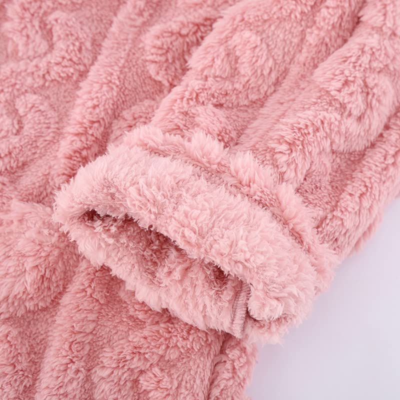 Fluffy Striped Flannel Warm and Fluffy for Fall and and a Great Gift for Day Women's Pajamas, Winter, Loungewear, Sleepwear, Mother's (M, Lavender)