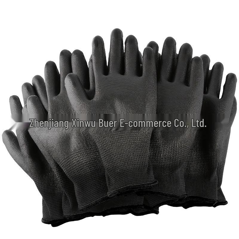 Cross-Border Nitrile Coated Nylon Work Gloves - Anti-Slip & Protective for Construction and Gardening