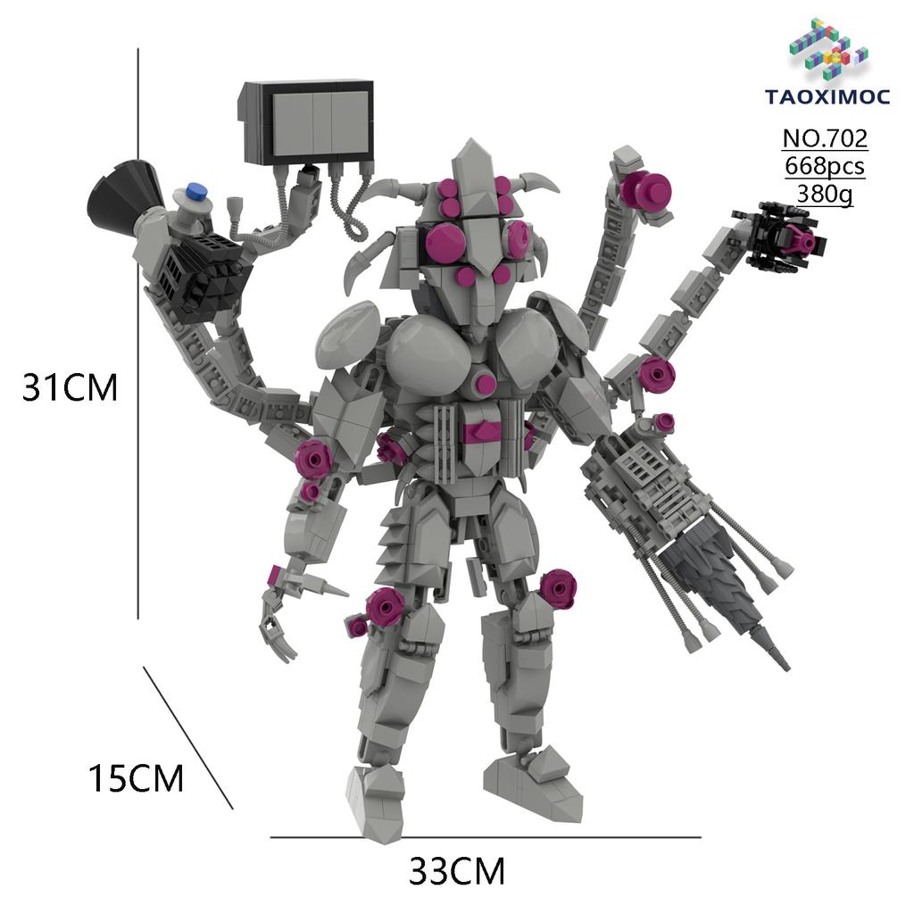Compatible With Skibidi Toilet MOC Abstract Building Blocks Upgrade Titan Speaker King Model Bricks Toys