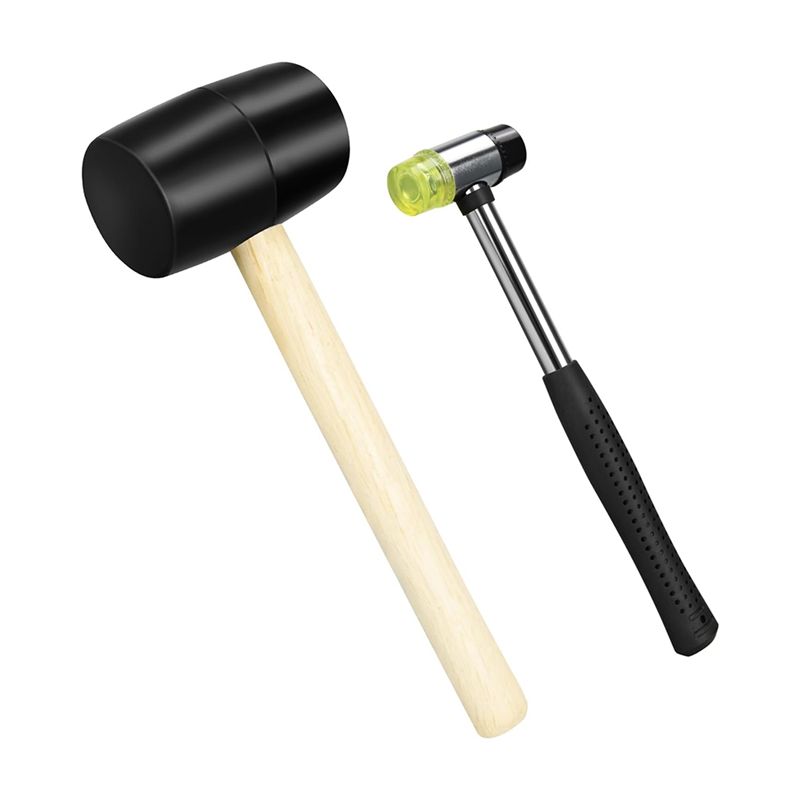 AEE4-2-Piece Mallet Set, Double-Sided Soft Rubber Mallet For Flooring, Carpentry, Furniture Repair