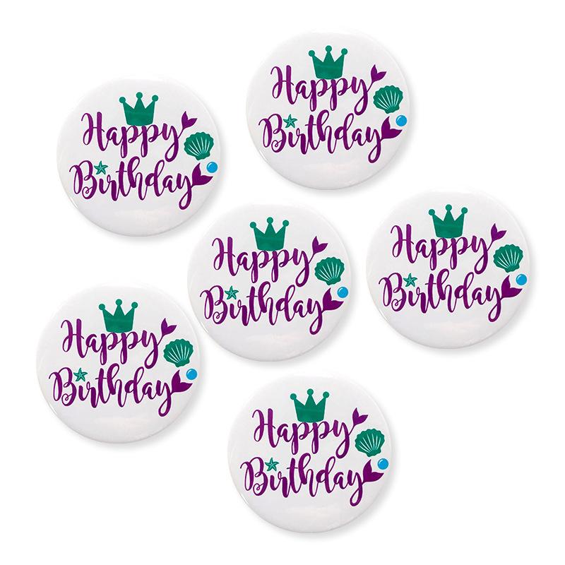 

Theme Party Badge Happy Birthday Birthday Digital Badge 2pcs