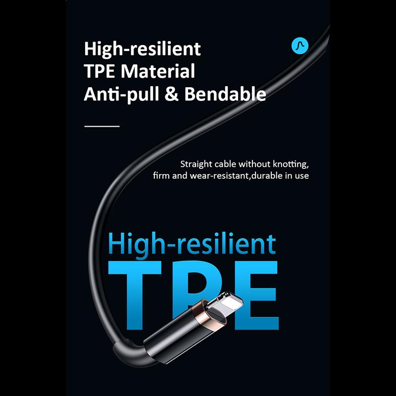 USAMS Cablu de date de încărcare rapidă de 1,2 m/2 m PD 20 W tip C la cablu de telefon Lightning pentru iPhone 13 12 11 Pro Max X Xr Xs 8 7 6 Plus