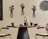 Pigort 3 Pieces Metal Flowers Wall Art Rustic Farmhouse Decor Black Minimalist Flower Wall Decor for Living Room Bathroom Bedroom Dining Room Housewa