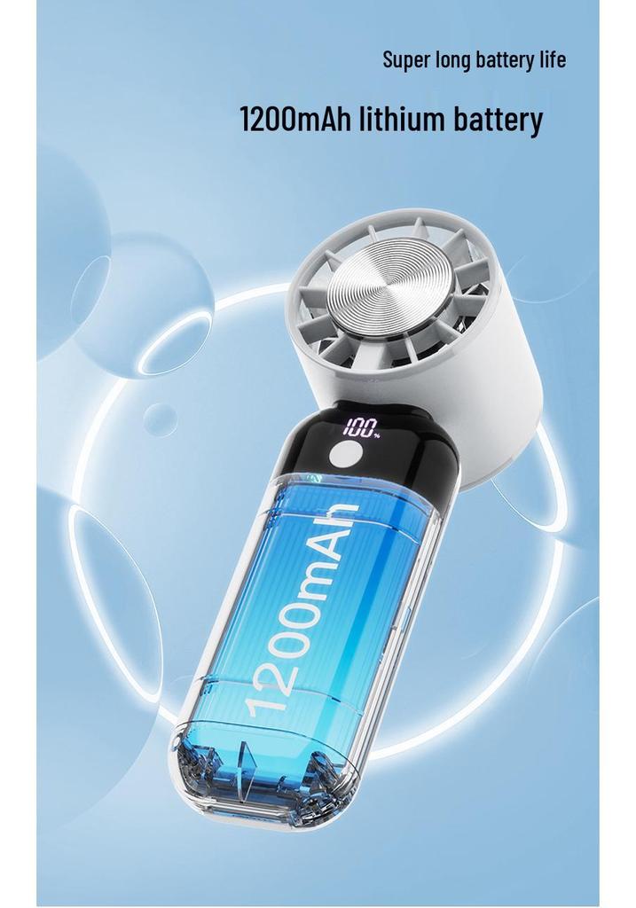 Portable Dual-Use High-Speed Mini Handheld Fan with Digital Display