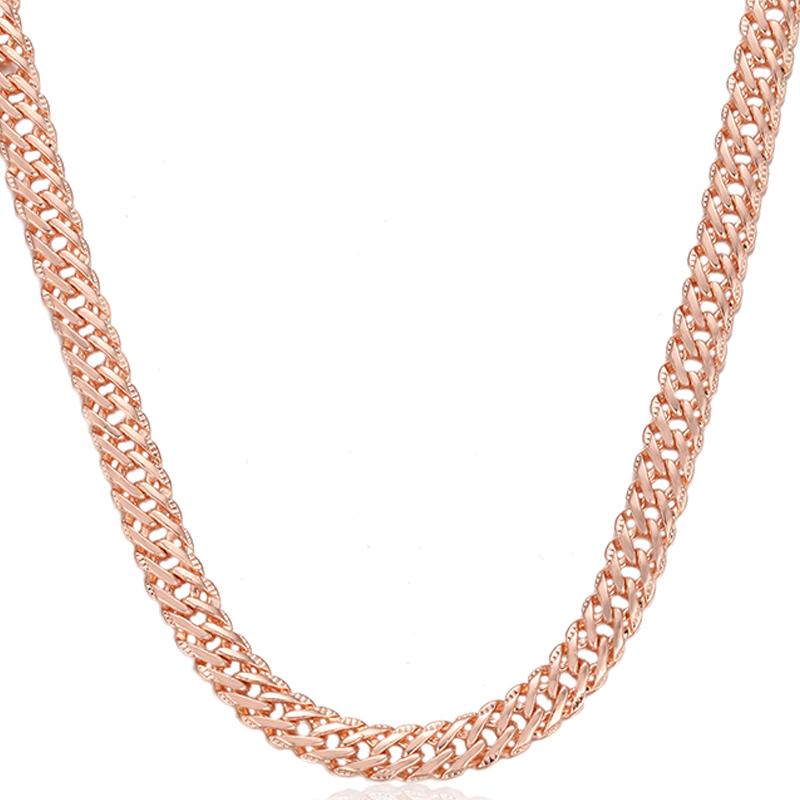 5mm 14K Gold Unisex Carved Twisted Rope Chain Long Necklace