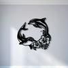 Powder Coated Iron Dolphin Hibiscus Metal Wall Art Valentine Wedding Gift Home Decor