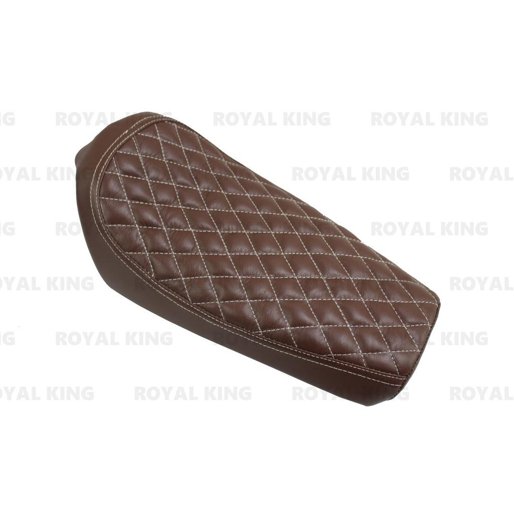 Leather "Single Rider Seat With Green Cowl" Fit For Royal Enfield INT/GT 650