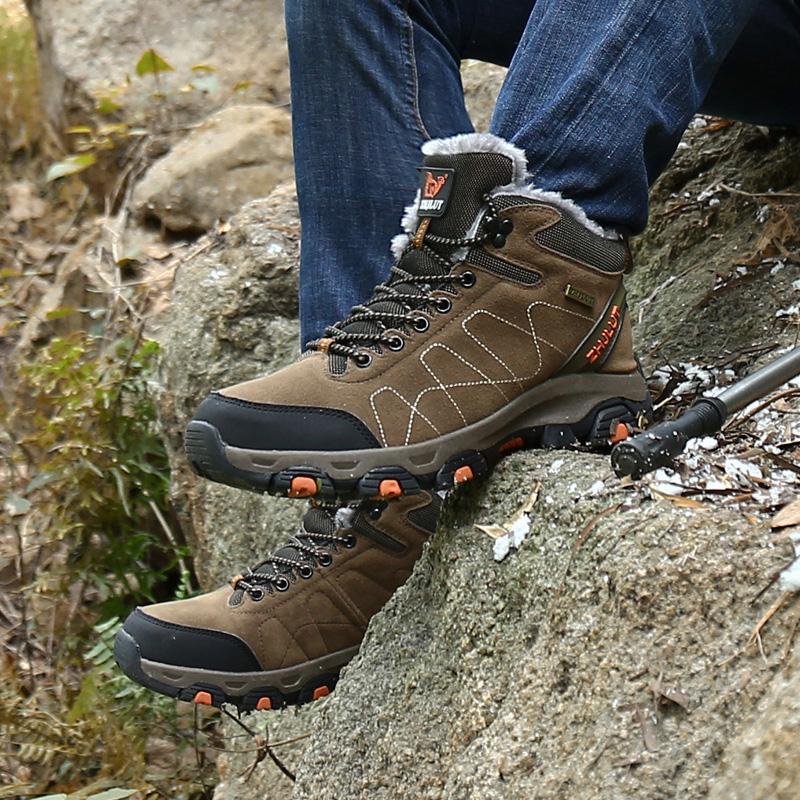 Winter Snow Boots Men Warm Comfortable Plush Laced Anti-slip High-top Men Boots Durable Soft Comfortable Hiking Shoes Women