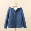Women's Thick Fleece Lined Winter Jackets Zipper Closure Hip Length Short Coat