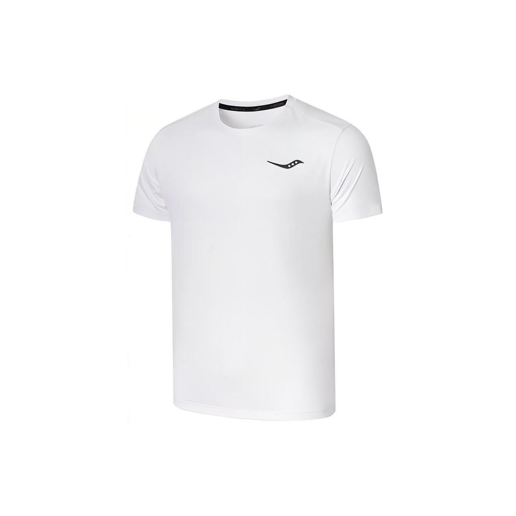 Saucony Logo Print Breathable Casual Round Neck Short Sleeve T-Shirt Men T-Shirts Pearl-White SC2229224-1