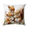 Eichhörnchen Blumen Gedruckte Dekorative Kissen Kissenbezug Polyester Kissenbezug Wurfkissen Sofadekoration Kissenbezug Zuhause