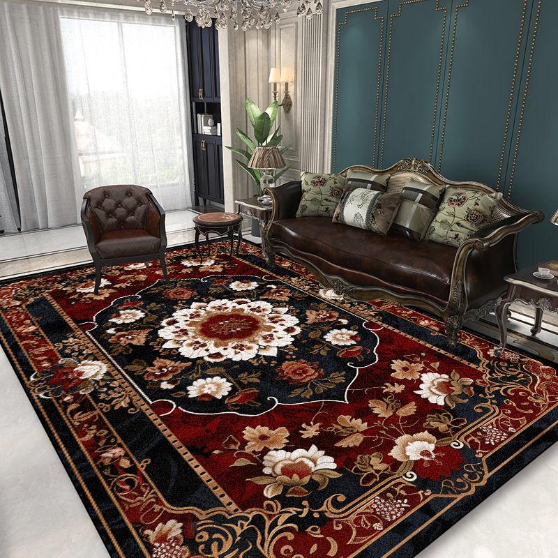 European Style Luxury Carpet for Living Room Decoration Black Printing Sofa Area Rugs 200x300 Home Non-slip Bedroom Floor Mats