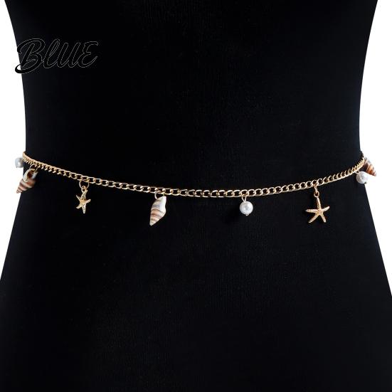 Body Chain Bohemia Style Beach Waist Imitation Pearl Starfish Conch