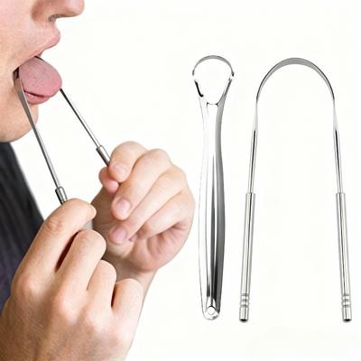 1/2/4 Pièces Réutilisables en Acier Inoxydable Utiles Nettoyeur Gratte-Langue Haleine Fraîche Nettoyage Langue Enduite Outils de Soin d'Hygiène Bucco-Dentaire
