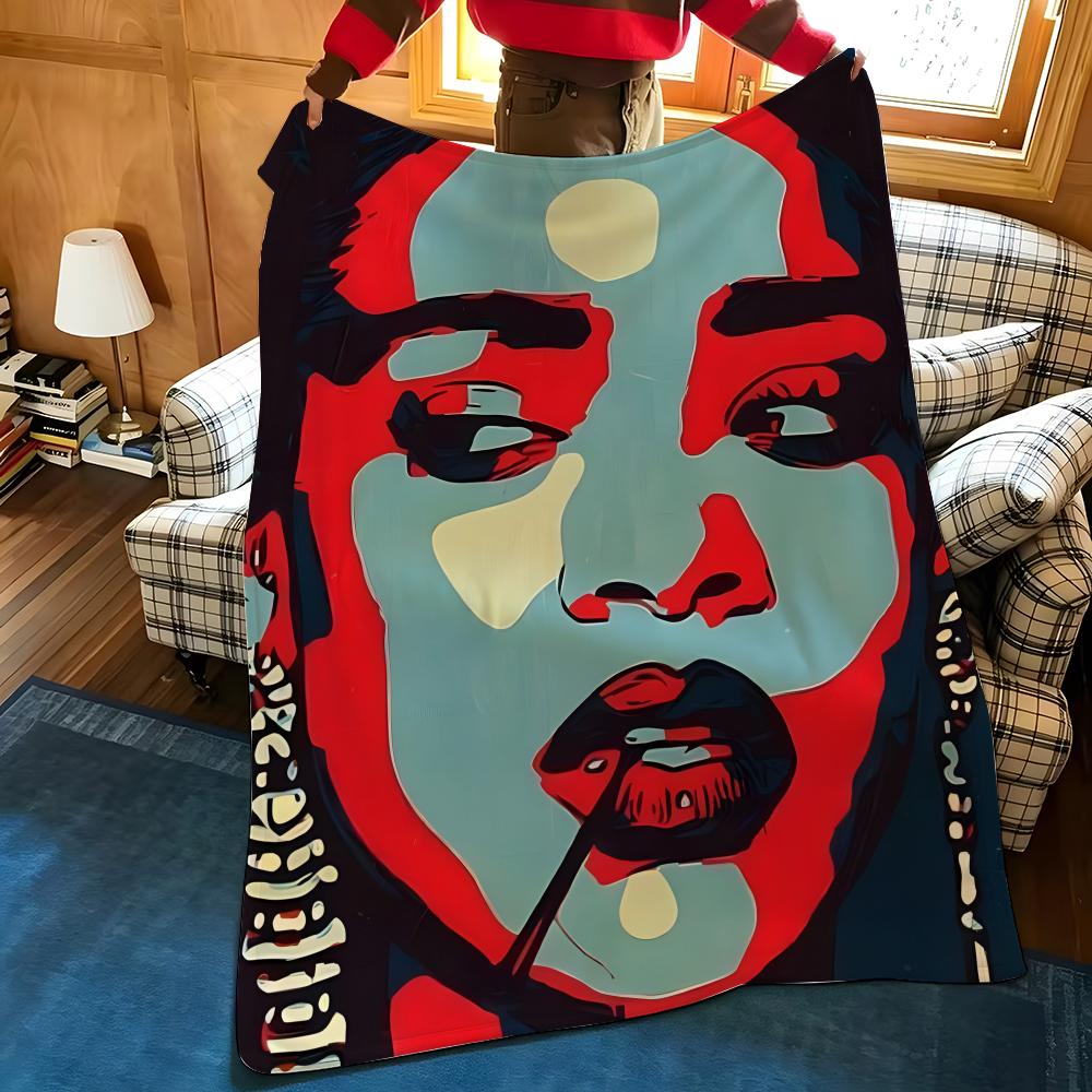 Music R-Rihanna Throw Flannel Cozy Print Blanket, Portable, Durable Machine Washable Cute Cool