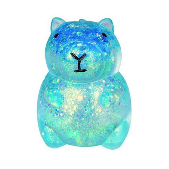 

Squeezable Capybara Stress Relief Toy Glitter Capybara Sugar Stress Ball Soft Stretchy Relaxing Animal Pinch Fidget Toy синий