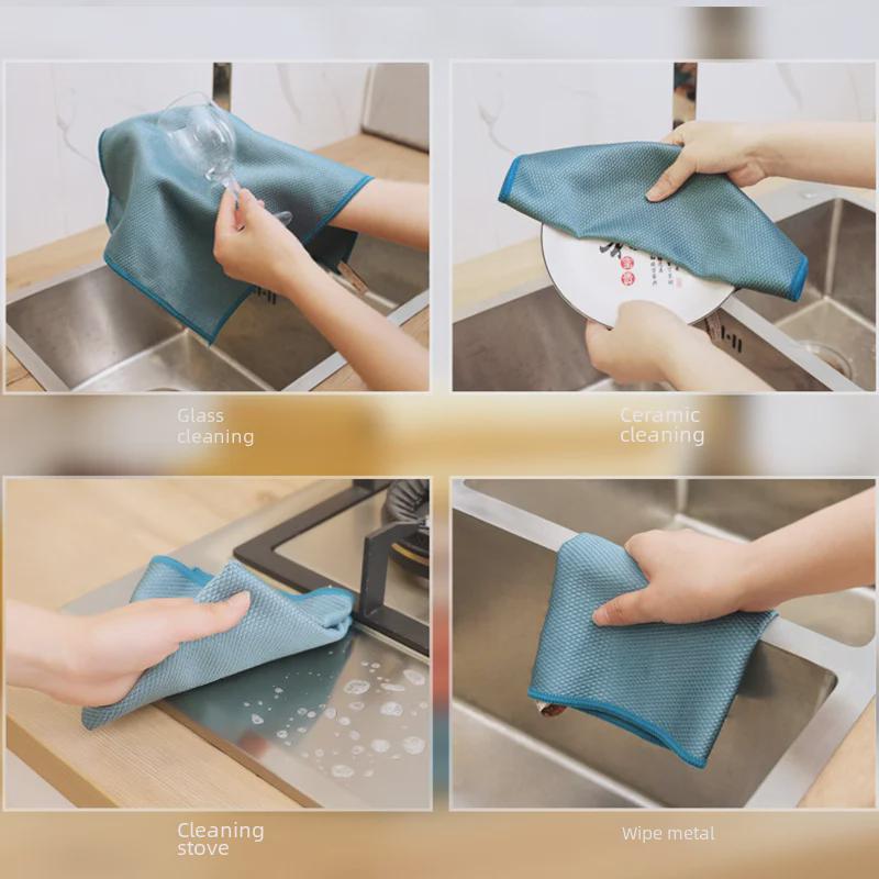 Verbessertes Verdicktes Fischschuppentuch: Saugfähige, fusselfreie Mikrofaser für streifenfreie Spiegelreinigung