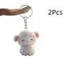 1/2Pcs 2D Flat Acrylic Little Lamb Interior Rearview Mirror Decor Keychain Animal Jewelry Accessory Pendant Hanging Ornament