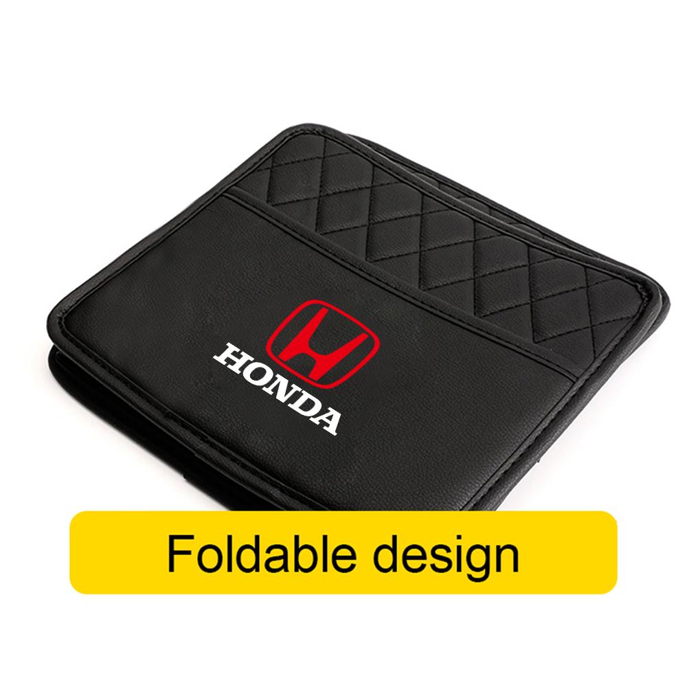 Leather Car Seat Back Tissue Water Cup Holder Storage Bag Phone Pocket For Honda Jazz Avancier Crv Accord Civic City Mugen Power