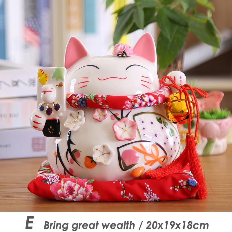 8 Inch Ceramic Maneki Neko Abacus Design Lucky Fortune Cat Money Box Figurine Feng Shui Zen Decoration Ornament Coin Bank
