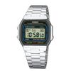 Klokke Casio Vintage Ikonisk Unisex Sølv og Svart