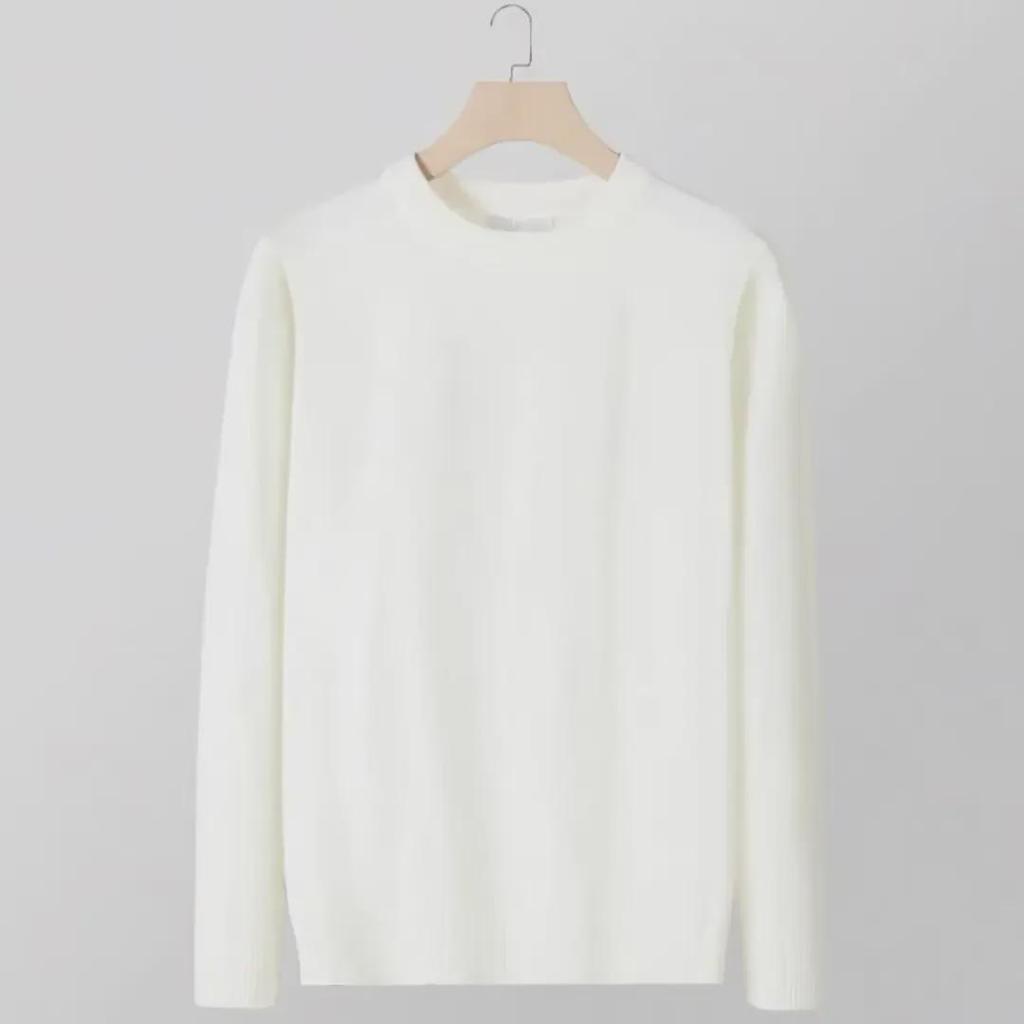 Men's Round Neck Long-Sleeve Knitted Sweater – Business Casual Top