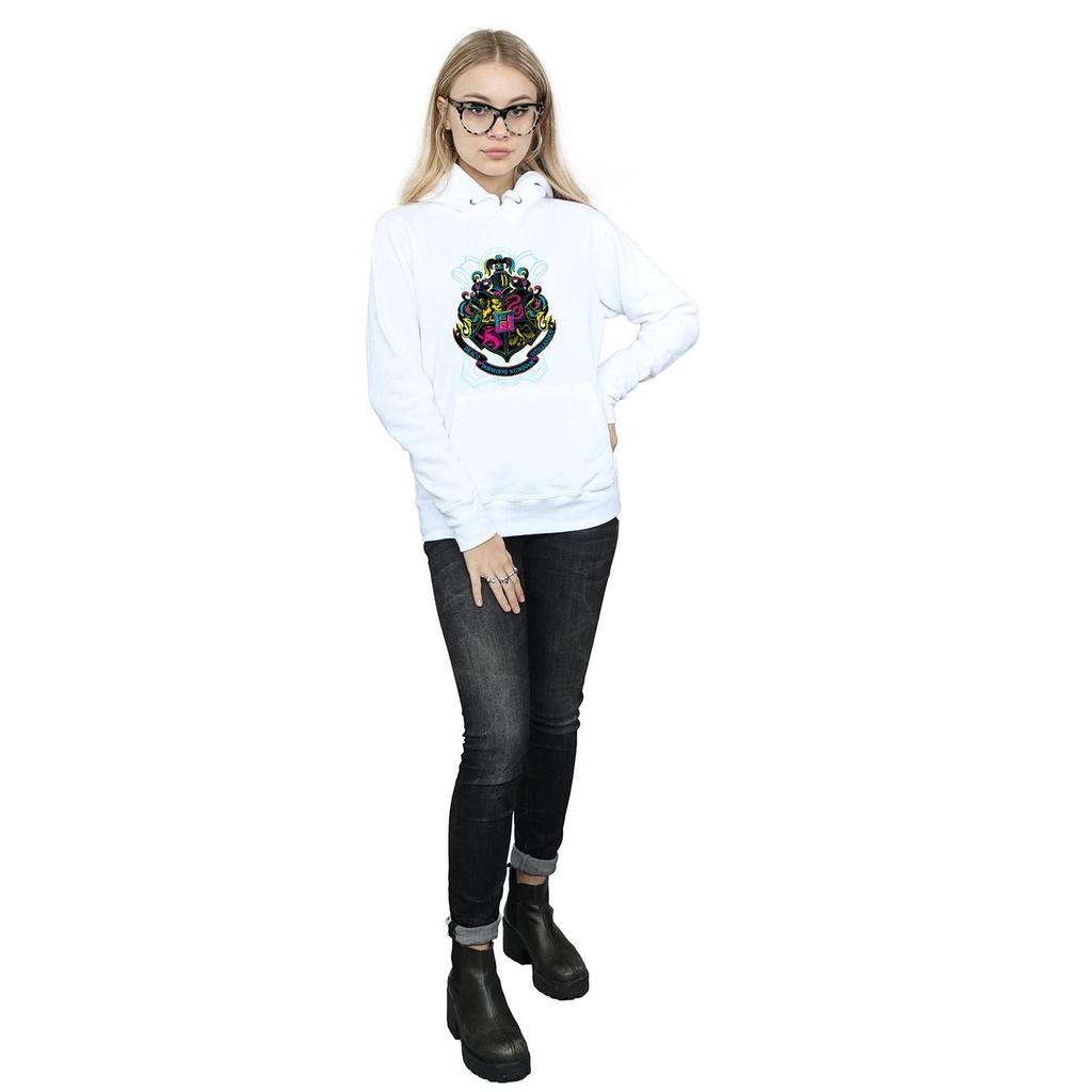 Harry Potter Womens/Ladies Neon Hogwarts Crest Hoodie