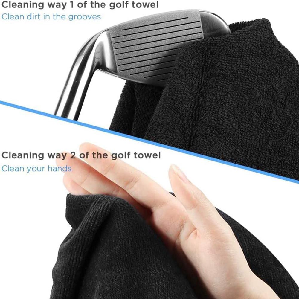 Double-Sided Retractable Golf Club Brush and Golf Towel Kit Non-Slip Handle