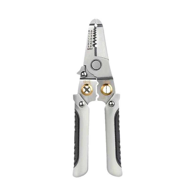 Multi-function Stainless Steel Wire Stripping Pliers - Manual Cable Crimping and Cutting Tool for Electricians