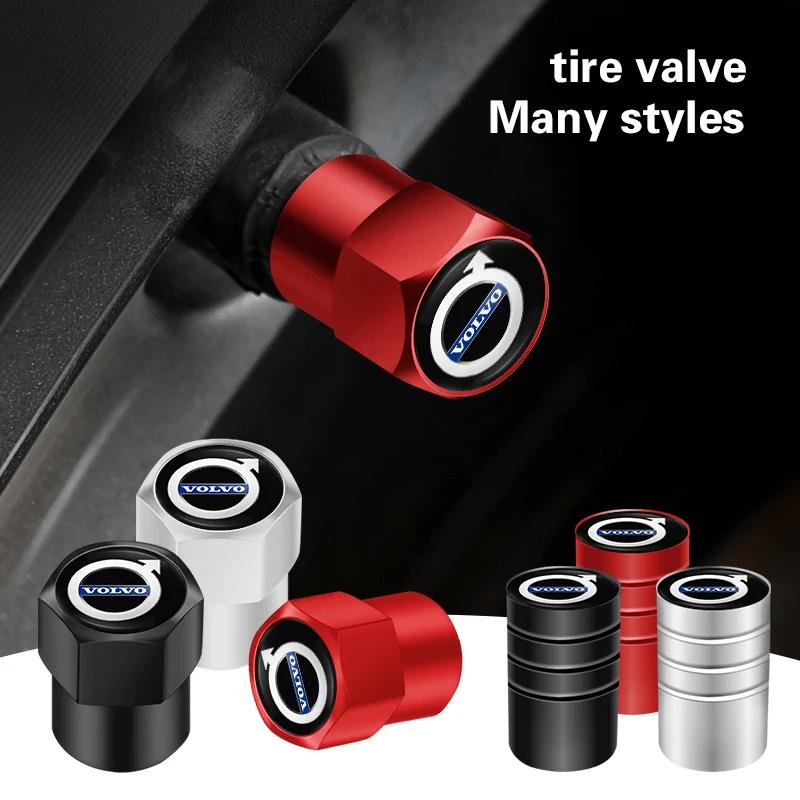 4Pcs Aluminum Alloy Car Wheel Tire Valve Caps Stem Cover For Volvo Rdesign XC60 XC90 XC40 V50 V60 V40 EX30 S60 C30 V70 S90 AWD