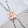 Japanese-Korean Women's Cat's Eye Flower Tassel Necklace - Fashionable, Versatile Sweater Chain 