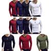 Elegant Solid Color Slim Fit Long-sleeved T-shirt For Men Fashionable And Comfortable