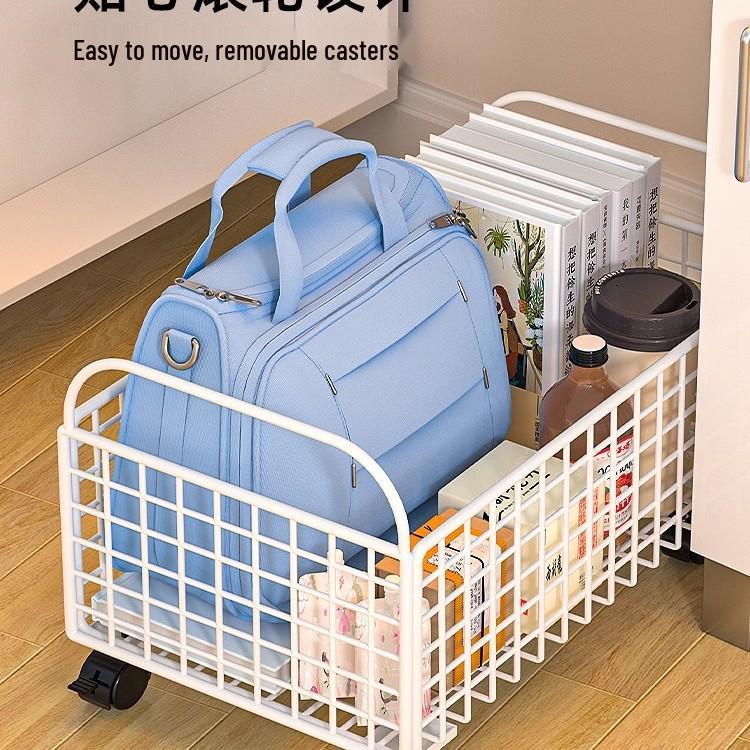 Compact Storage Cart with Casters for Bags, Backpacks, Books, and More
