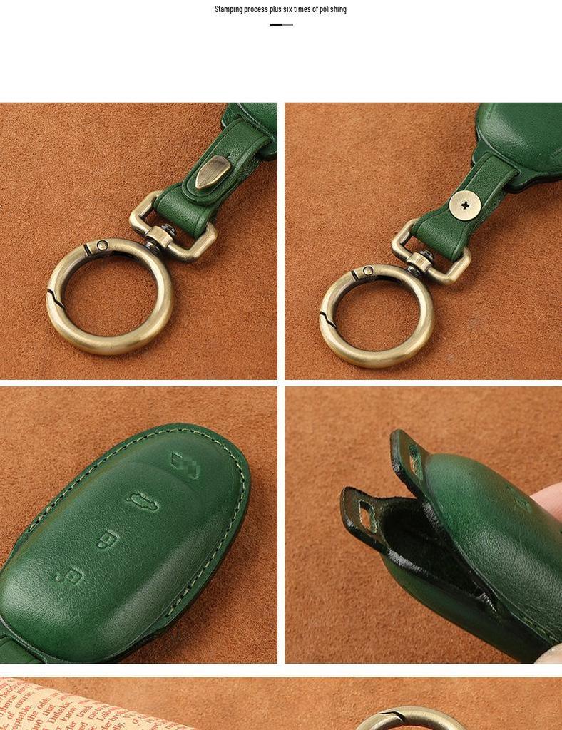 Premium Genuine Leather Key Case for Ideal ONE 2020 - Vintage Cowhide Car Key Bag with Personality