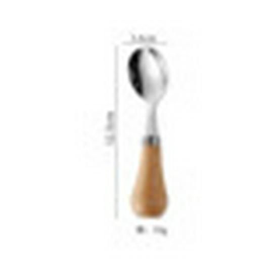 

Standable Wooden Handle Child s Cutlery Set: 304 Stainless Steel Spoon, Scraper, Knife, Fork