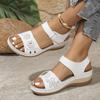 Fashion New  Fashion Summer Women's Leather Sandals Flat Shoes Summer Beach Large Size Fashion and Versatile Temperament Zapatos Mujer