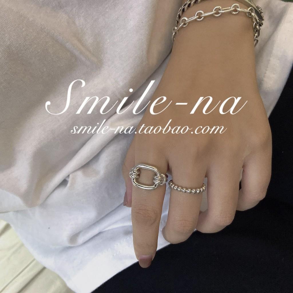 Eleganter Koreanischer Design 925er Sterlingsilber Minimalistischer Geometrischer Offener Ring Für Damen