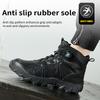Safety Shoes with Rotary Button High Work Boots Men Steel Toe Shoes Puncture-Proof Protective Indestructible Shoes Male Footwear