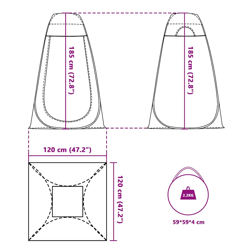Blue Privacy Tent Pop Up Waterproof