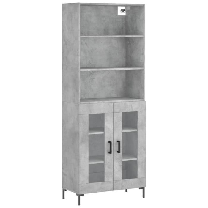 VidaXL Highboard Concrete Grey 69.5x34x180 Cm Engineered Wood 3189321