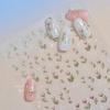 White Flower Petal Cherry Blossom Peach Blossom Falling Petal Floral Gradient 5D Self Adhesive Nail Art Sticker Manicure Decals