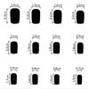 Black Press On Nails - Short, Square Acrylic Winter Snowflake Gradient False Nails with Starry Night Designs - Reusable Glue On Nails for Women &