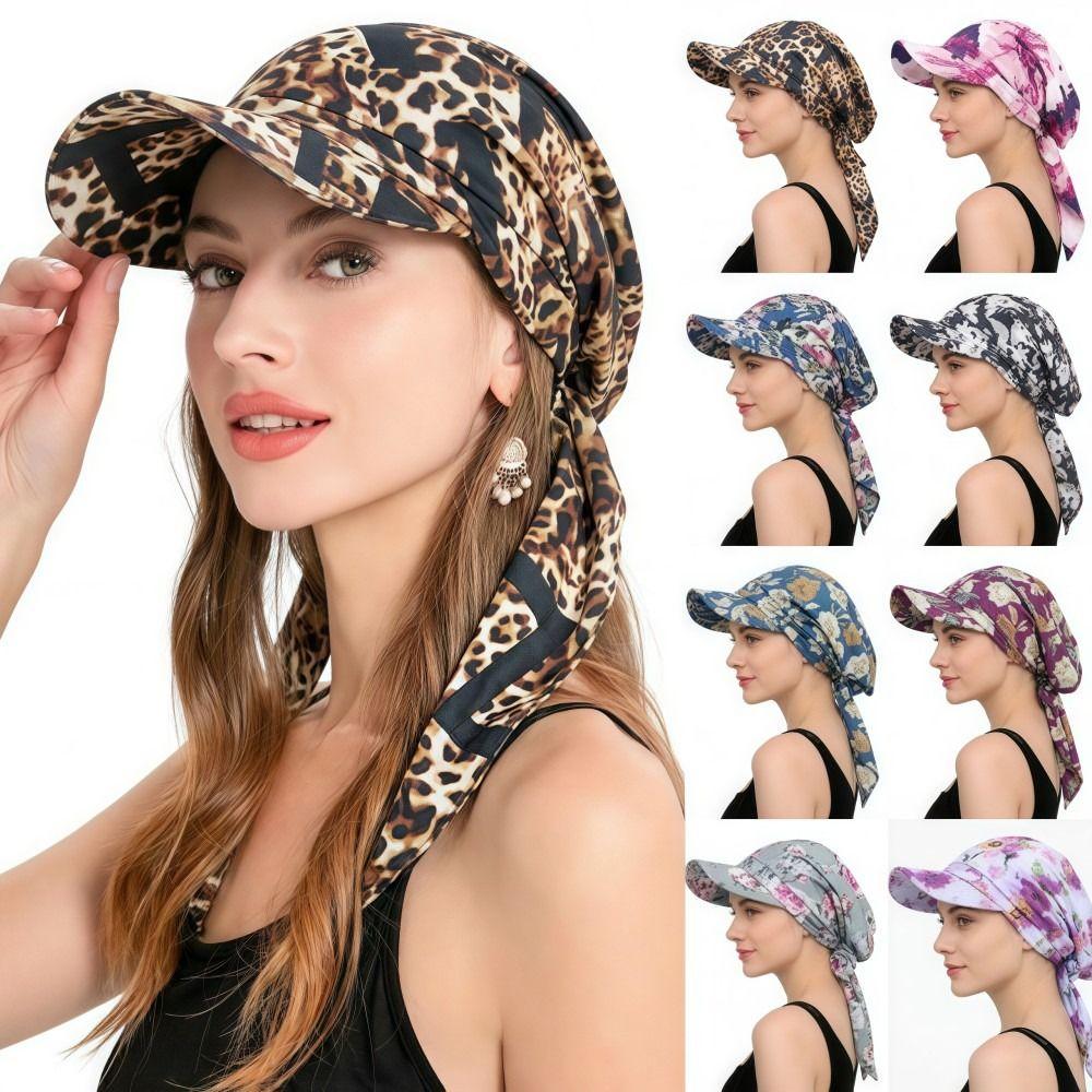 Atmungsaktive Sommer-Kopftuch-Hut Blumenmuster Turbanhut Mit Riemen Baseballkappe Tägliche Outfits