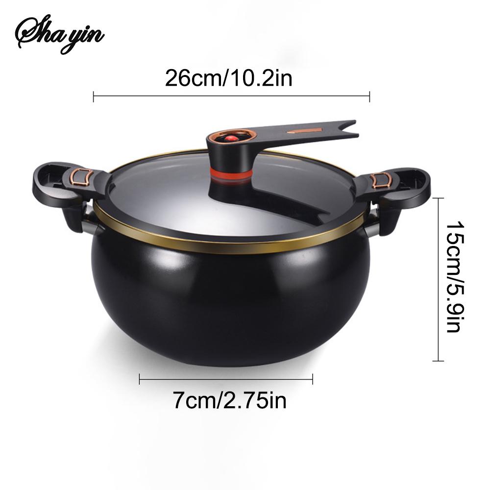1 Piece Chubby Micro-Pressure Pot Household 7L Large Capacity 26cm Stew Pot Multi-Functional Non-Stick Pot Induction Cooker Gas