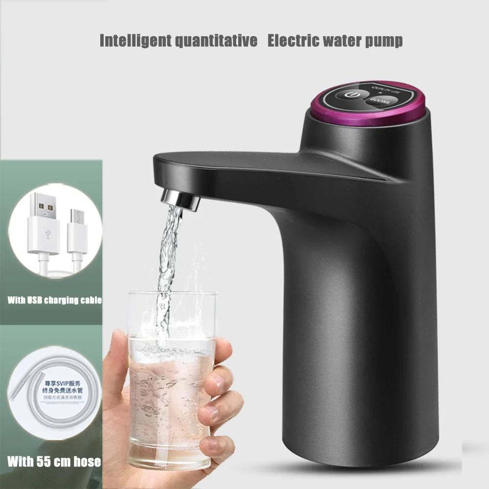 

Bucket Bottle Water Press Pump Dispenser Electric Drink USB Charging Automatic Portable With Base Mode Touch Mute Intelligent чёрный