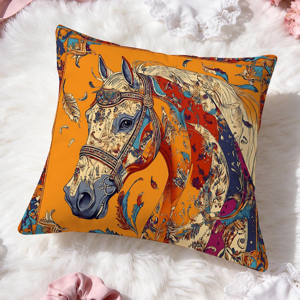 Retroluxuryhorse Cushion Cover Doublesided Printed Bedroom Bedside Pillow Sofa Cushion Cover