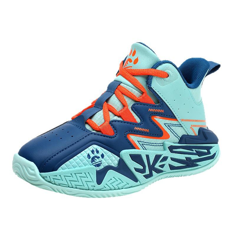 Boys' 2025 Autumn/Winter Leather Basketball Shoes - Lace-up, Medium to Large Sizes for Students.