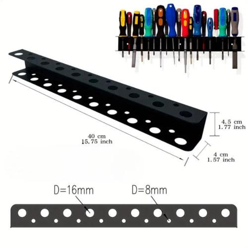 Screwdriver Organizer Wall Mount, 2PCS Tool Storage Rack Holder, Save Space Hand Tool Display Stand, Wall Storage Tool Kit Slot for Garage, Easy Tool