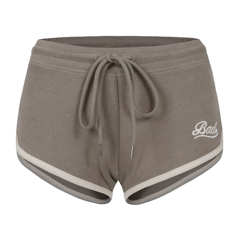 

Badblood Retro Style Niche Style Embroider Sports Shorts Tobacco color S